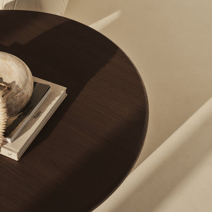 Madison - Grande table basse ronde en bois foncé