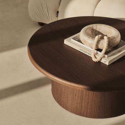 Madison - Grande table basse ronde en bois foncé