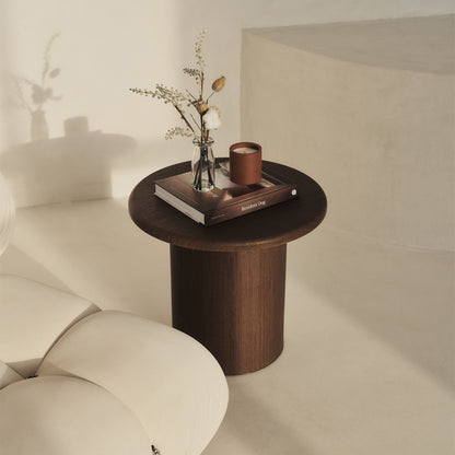 Madison - Table d'appoint ronde en bois foncé