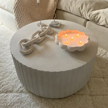 Massimo - Table basse minimaliste en béton cannelé grande