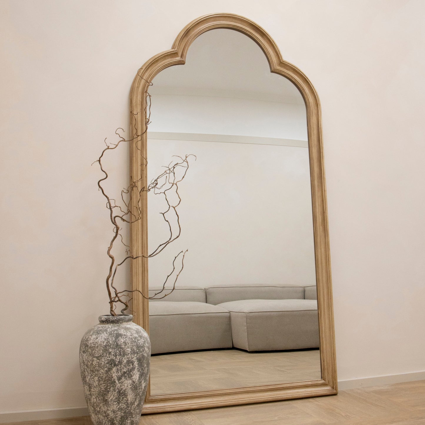 Melilla - Miroir en bois vieilli arche pleine longueur 190cm x 99cm