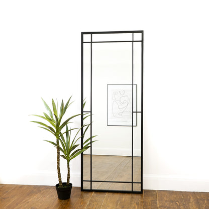 Bexley - Miroir Métallique Noir Pleine Longueur 180cm x 70cm