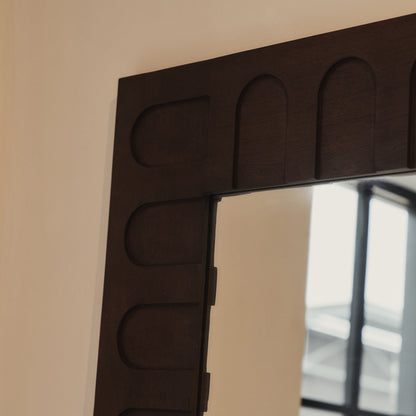 Valor - Miroir Premium Extra Large en Bois Foncé 200cm x 120cm