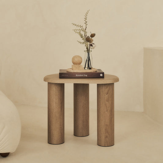 Savanna - Table d'Appoint en Bois Lavé Irregulier