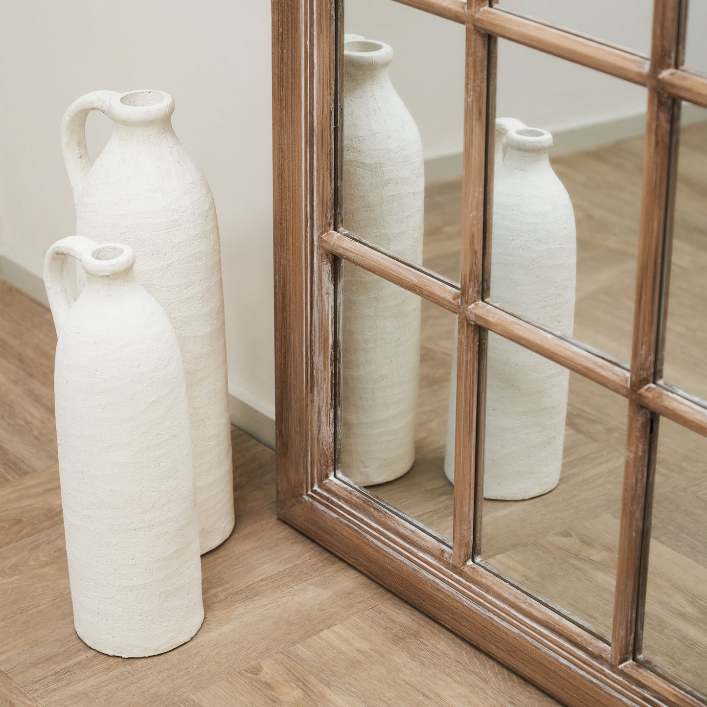Sasha - Miroir de fenêtre pleine longueur chêne shabby chic 180cm x 100cm