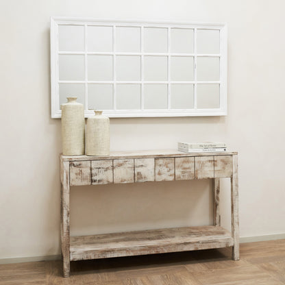 Sasha - Miroir Rectangulaire Fenêtre Shabby Chic Blanc 134cm x 70cm