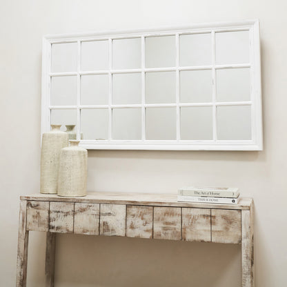 Sasha - Miroir Rectangulaire Fenêtre Shabby Chic Blanc 134cm x 70cm