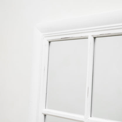 Sasha - Miroir de fenêtre shabby chic blanc pleine longueur 180 cm x 100 cm