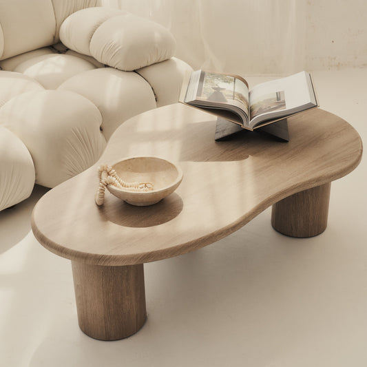 Savanna - Grande table basse en bois irrégulier lavé