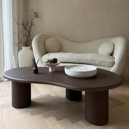 Savanna - Grande table basse en bois foncé irrégulier