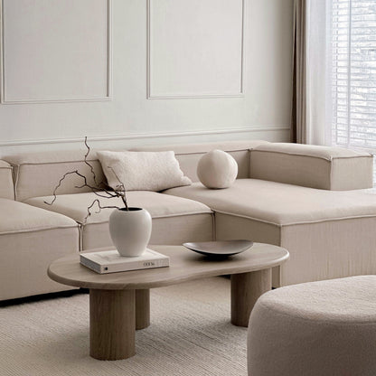 Savanna - Grande table basse en bois irrégulier lavé