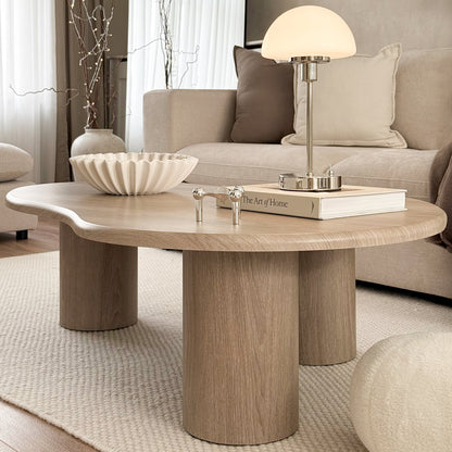 Savanna - Grande table basse en bois irrégulier lavé