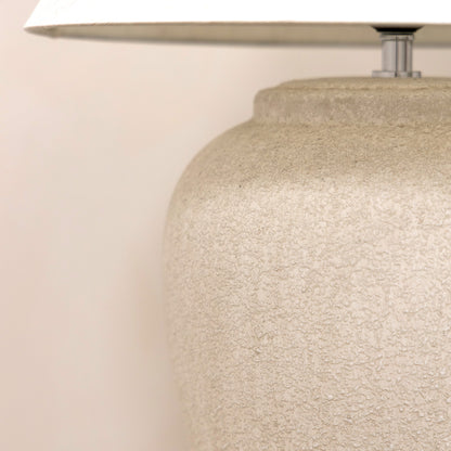 Sicile - Lampe de table avec abat-jour en céramique pierre Coolie