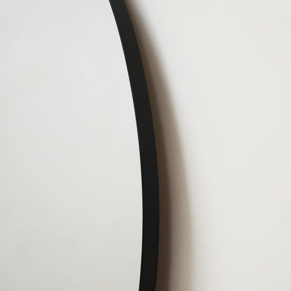 Theo - Grand miroir mural rond en métal noir 120cm x 120cm