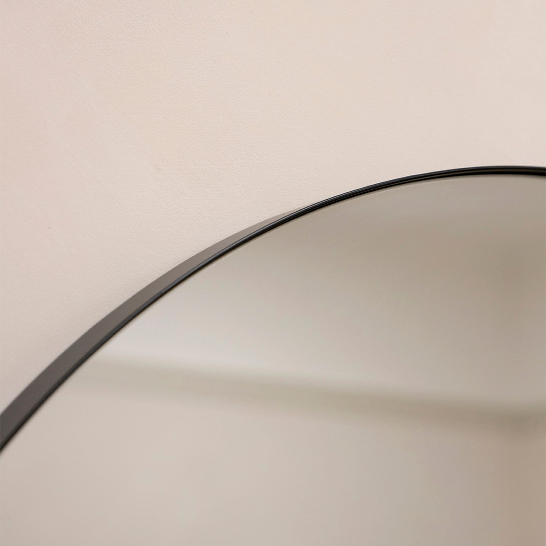 Theo - Miroir Métallique Noir Arqué Grand Pleine Longueur 180cm x 90cm