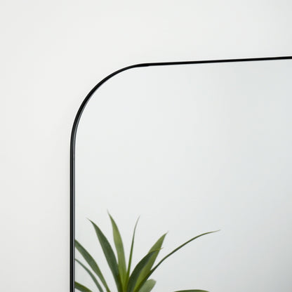 Theo - Miroir Extra Large Noir en Métal Courbé Pleine Longueur 200cm x 120cm