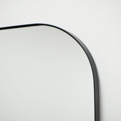 Theo - Miroir Extra Large Noir en Métal Courbé Pleine Longueur 200cm x 120cm