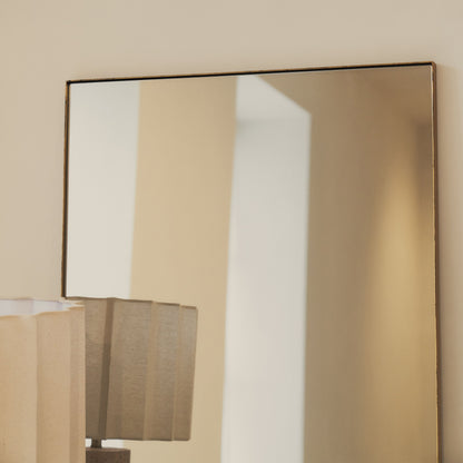 Theo - Miroir Mural Rectangulaire Métal Doré 90cm x 60cm