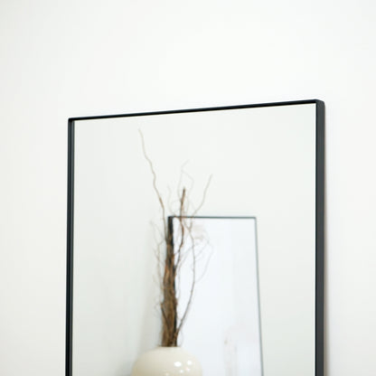 Theo - Miroir Métallique Rectangulaire Noir Grand Pleine Longueur 179cm x 60cm
