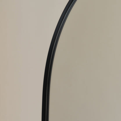 Theo - Miroir Métallique Noir Arqué Grand Pleine Longueur 160cm x 50cm