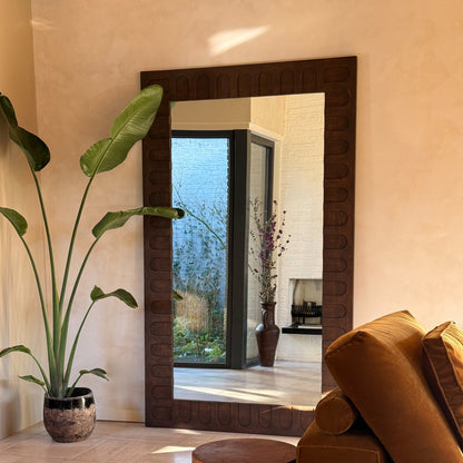 Valor - Miroir Premium Extra Large en Bois Foncé 200cm x 120cm