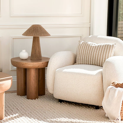 Vermont - Table d'appoint ronde premium en bois chaud