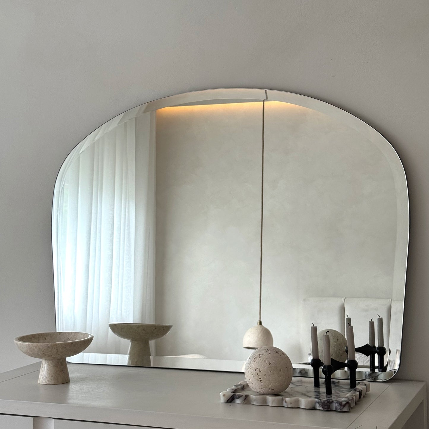 Vienne - Grand miroir sans cadre à biseau 95 cm x 70 cm pour manteau de cheminée