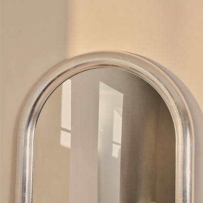Obsidian - Miroir Extra Large Arqué Pleine Longueur Chrome Brossé 200cm x 120cm