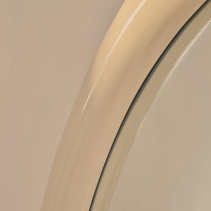 Obsidienne - Miroir extra grand plein pied arqué ivoire brillant 200cm x 120cm