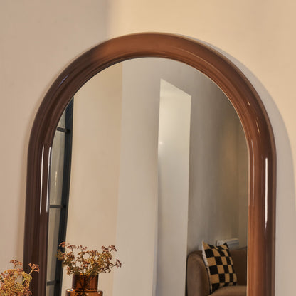 Obsidienne - Miroir Extra Large Arqué Pleine Longueur Chocolat Brillant 200cm x 120cm