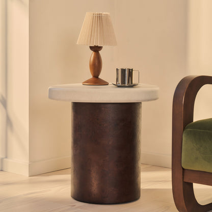 Aegean - Table d'appoint irrégulière en bois de noyer foncé et béton