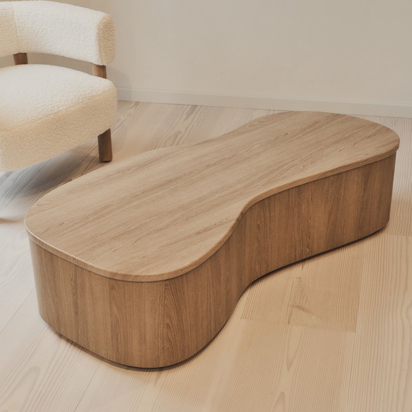 Arlo - Table basse extra large irrégulière en bois lavé