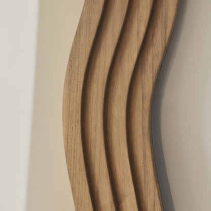 Luciana - Miroir Extra Large à Vagues Pleine Longueur Bois Chaud 180cm x 105cm