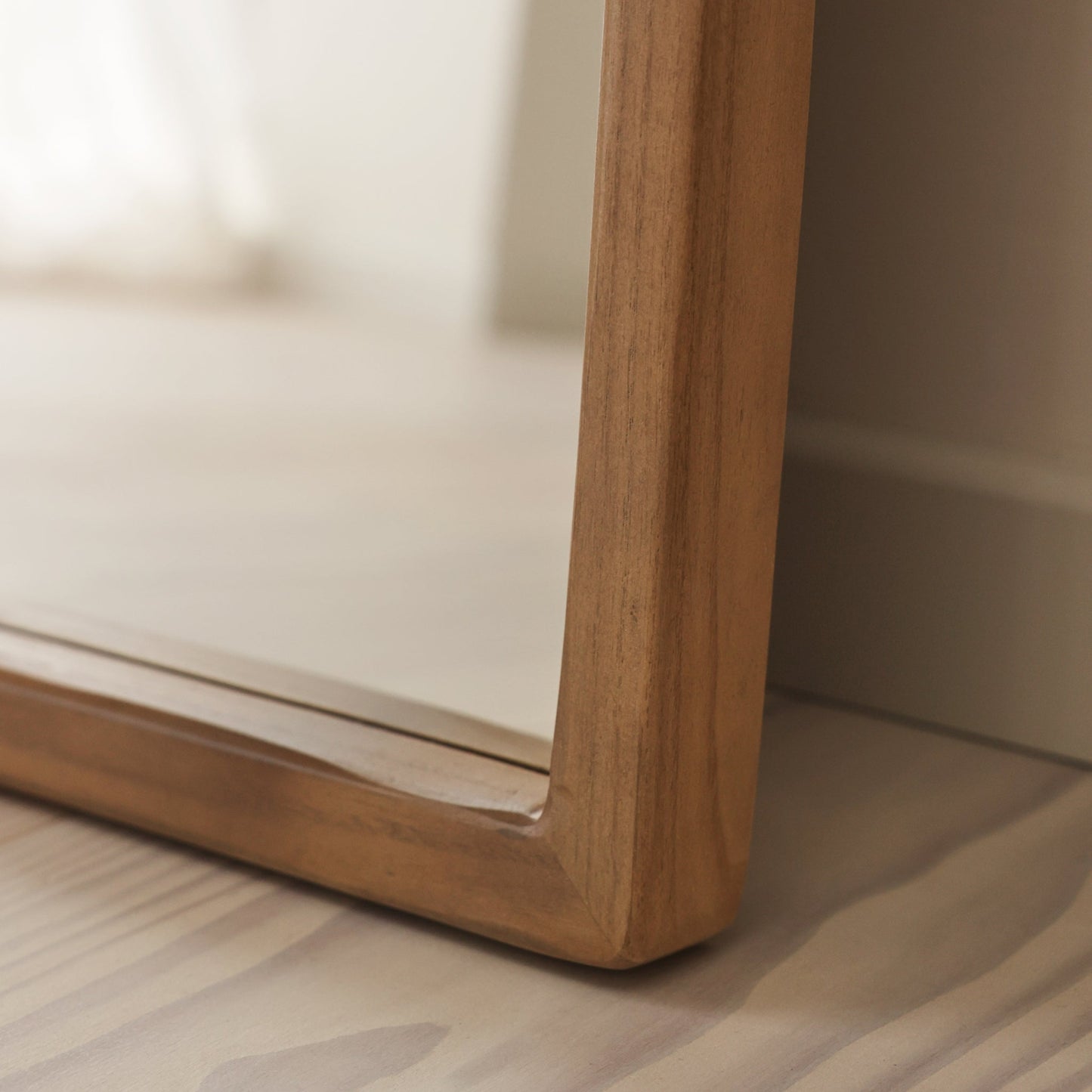 Arden - Miroir en bois chaud plein pied arche 175cm x 95cm