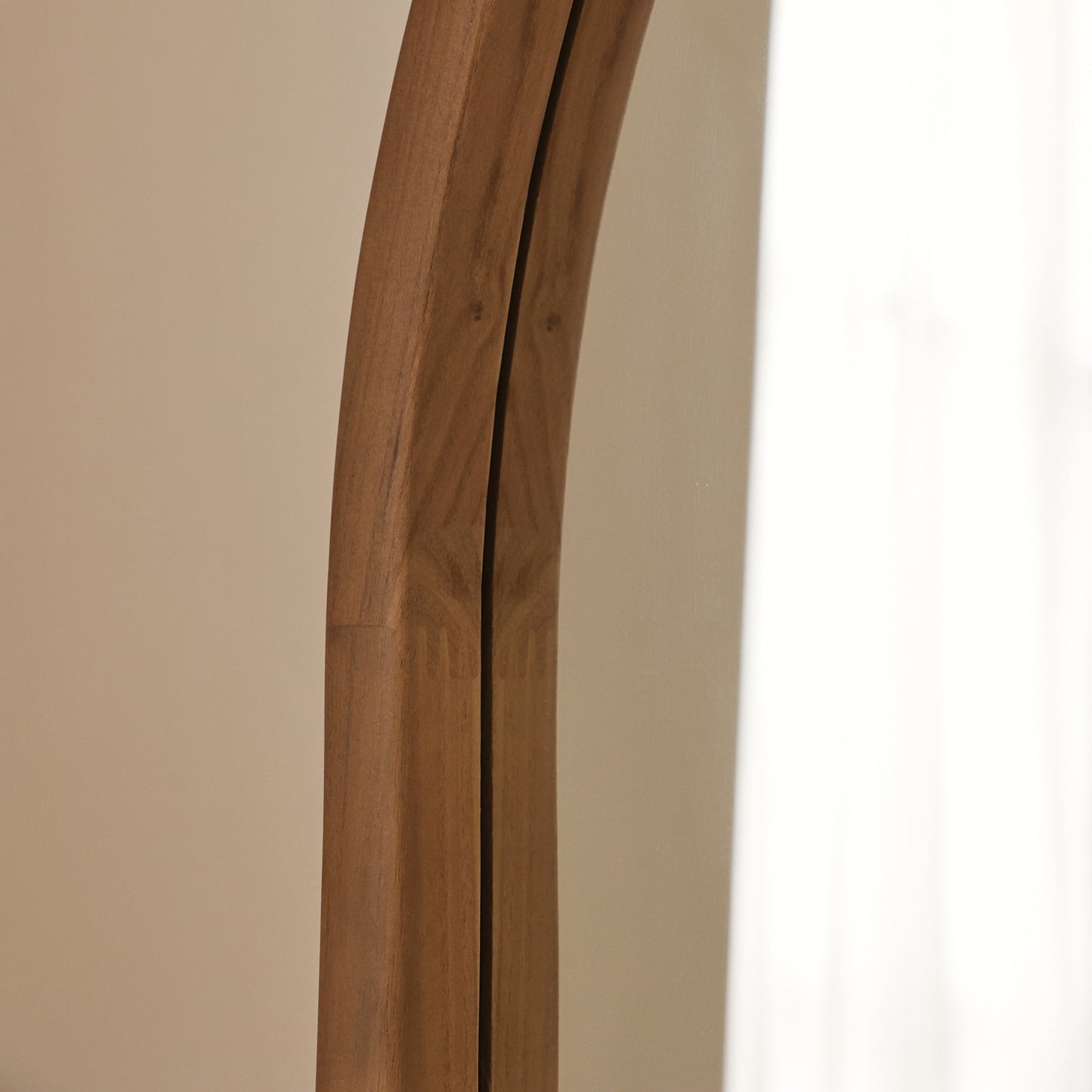 Arden - Miroir en bois chaud plein pied arche 175cm x 95cm