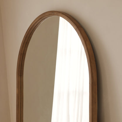 Arden - Miroir en bois chaud plein pied arche 175cm x 95cm
