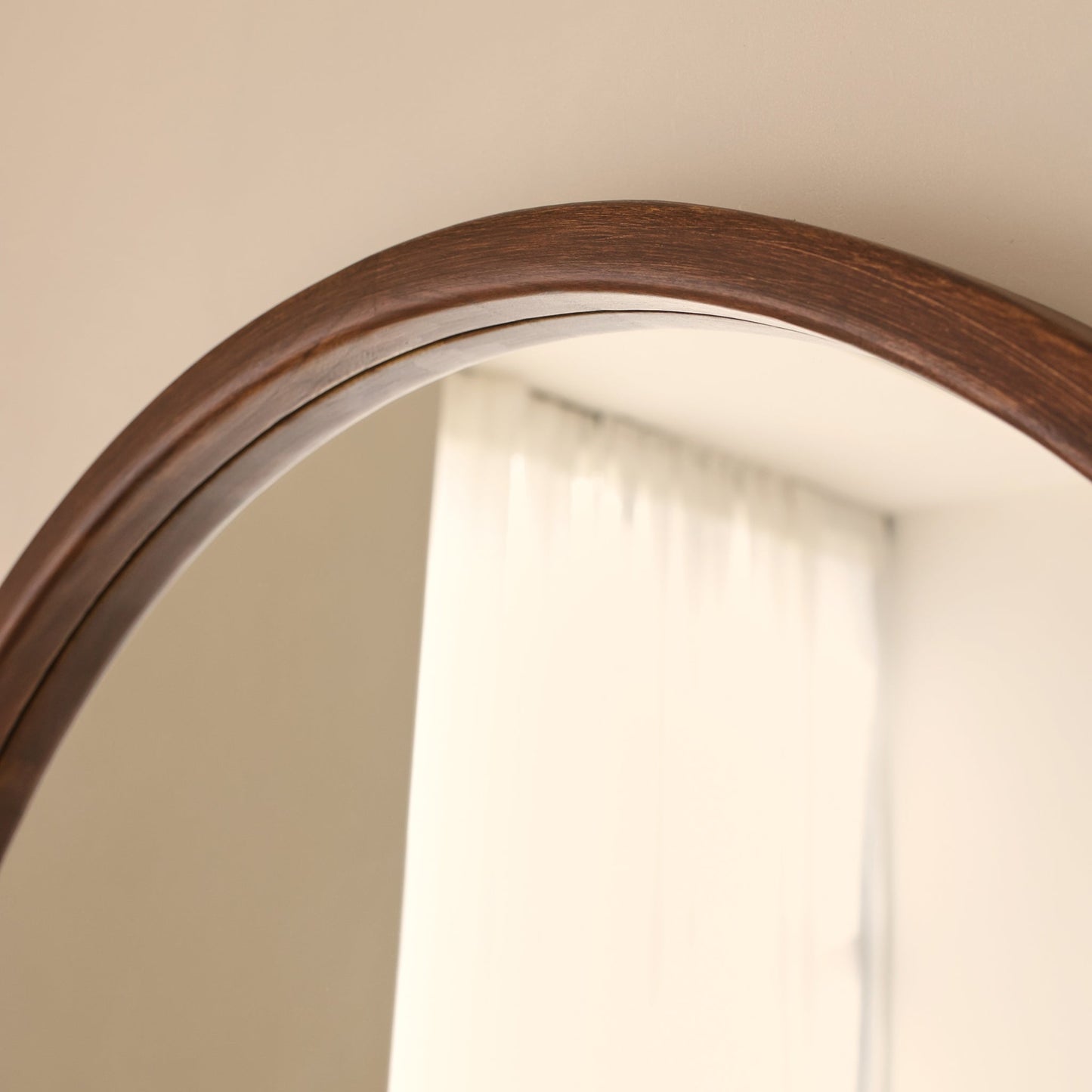 Arden - Miroir en bois foncé plein pied arche 175cm x 95cm