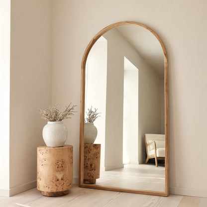 Arden - Miroir en bois clair arqué pleine longueur 175cm x 95cm
