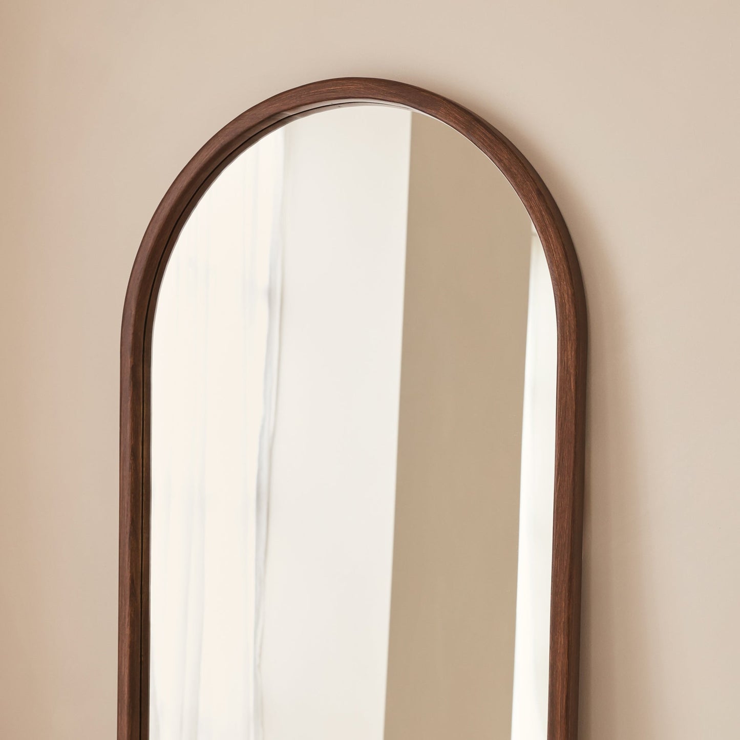 Arden - Miroir en bois foncé plein pied arche 160cm x 60cm