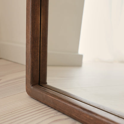 Arden - Miroir en bois foncé plein pied arche 160cm x 60cm