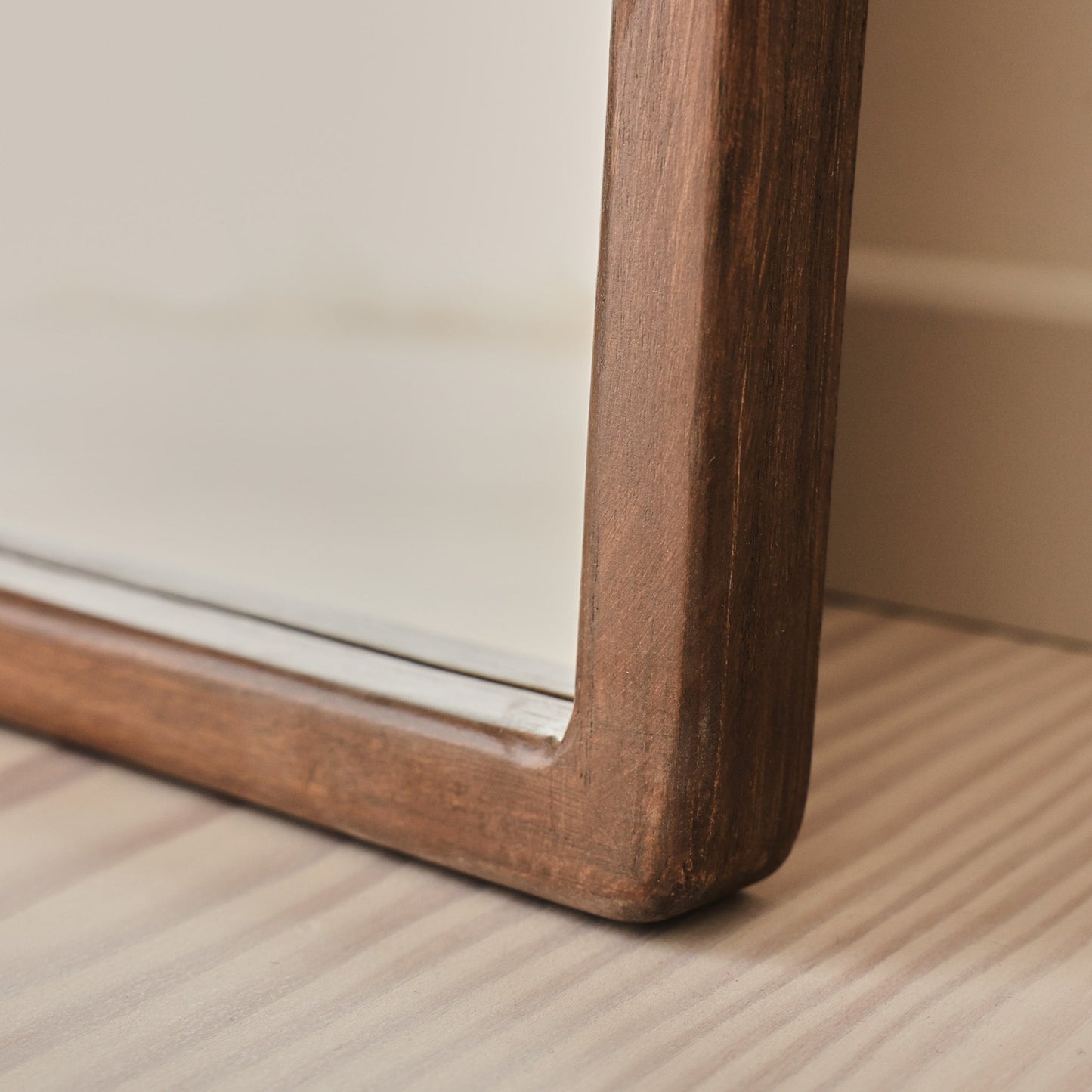 Arden - Miroir en bois foncé plein pied arche 160cm x 60cm