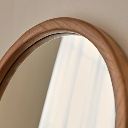 Arden - Miroir Mural Rond en Bois Chaud 40cm x 40cm