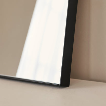 Theo - Miroir mural rectangulaire en métal noir 40 cm x 30 cm