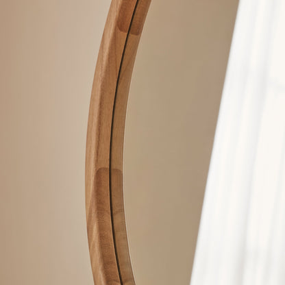 Arden - Miroir Mural Rond en Bois Clair 70cm x 70cm
