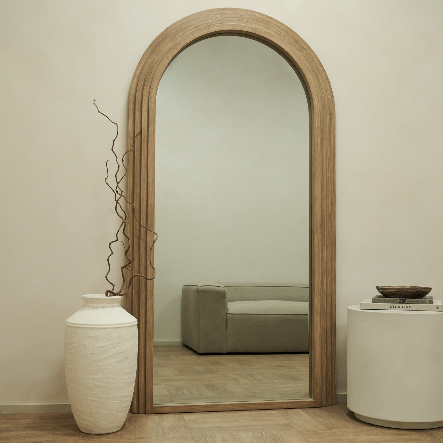 Luciana - Miroir en bois lavé arche pleine longueur 200cm x 100cm