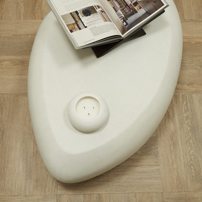 Zola - Table Basse Minimaliste en Béton Galet Extra Large