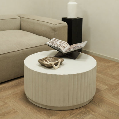Massimo - Table basse minimaliste en béton cannelé grande