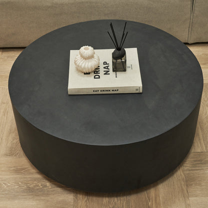 Angelo - Table Basse Ronde Minimaliste Onyx Grande
