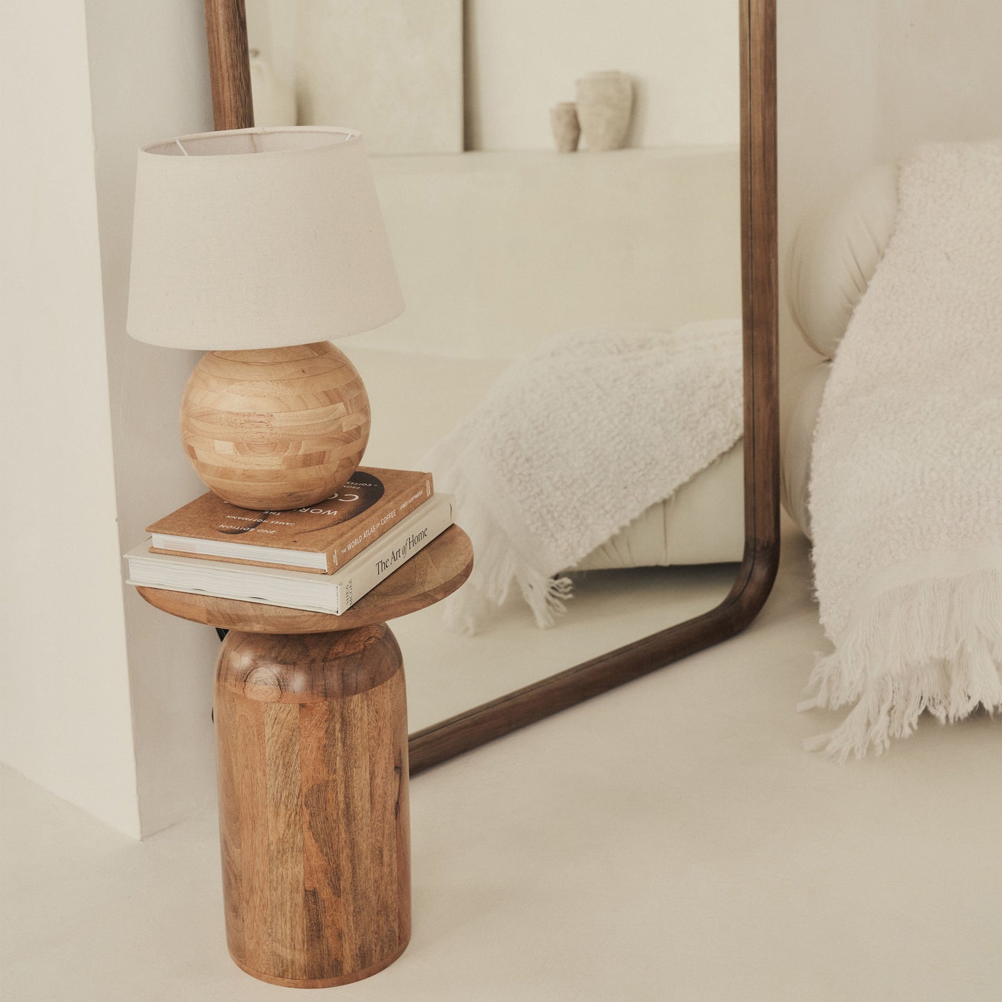 Amora - Grand miroir rectangulaire pleine longueur en bois chaud 180cm x 90cm