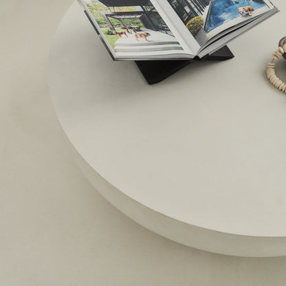Enzo - Grande table basse ronde minimaliste en béton